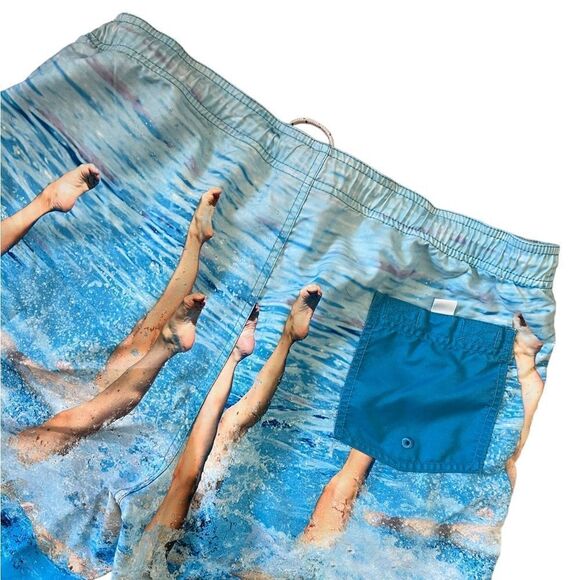 MENS NEFF Blue Printed Elastic Waist Lightweight Loose Fit Board Short XL - Picture 4 of 8